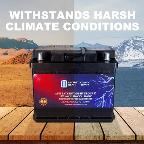Mighty Max Battery MM-H5 Start and Stop Car BCI Group Size 47 12V 60 AH, 100RC, 680 CCA Rechargeable AGM Car Battery - Image 6