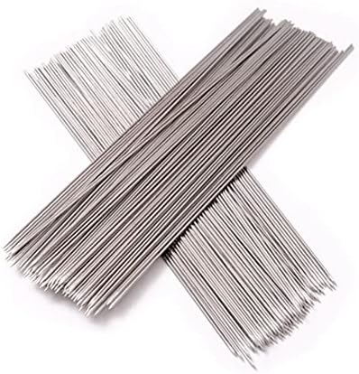 PATKAW 100pcs Stainless Steel BBQ Sticks, Barbecue Grilling BBQ Needles Sticks Grill Skewers Metal Skewer for Oven Camping Campfire Trussing Turkey- 1.85mm*38.5cm