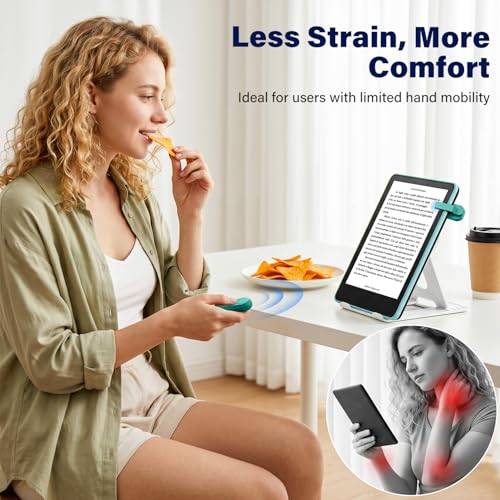 Image of Case-Friendly Page Turner for Kindle Paperwhite Oasis Kobo eReaders | Camera Camcorder Remote Controls, Page Turner Clicker for ipad Tablets Reading Novels with Wrist Strap Storage Bag
