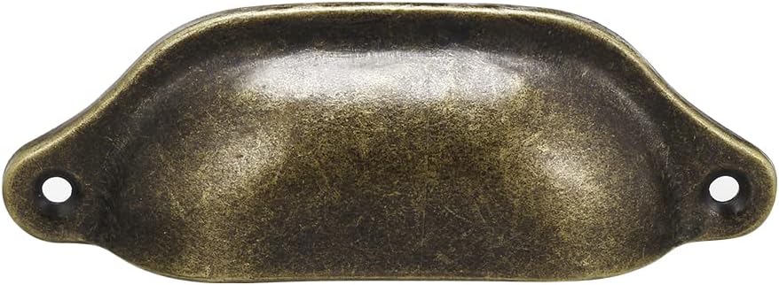 uxcell Cup Pulls, Carbon Steel Shell Pull Handles Bronze Tone for Dresser Kitchen Cabinet Drawer, 3.86" Length 1.34" Width,10 Pack