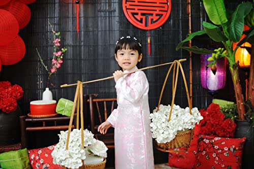 Ao Dai, Vietnamese Traditional Dress For Children - Pink Aodai/Size#2 - Pinkbamboo2 #TOP6