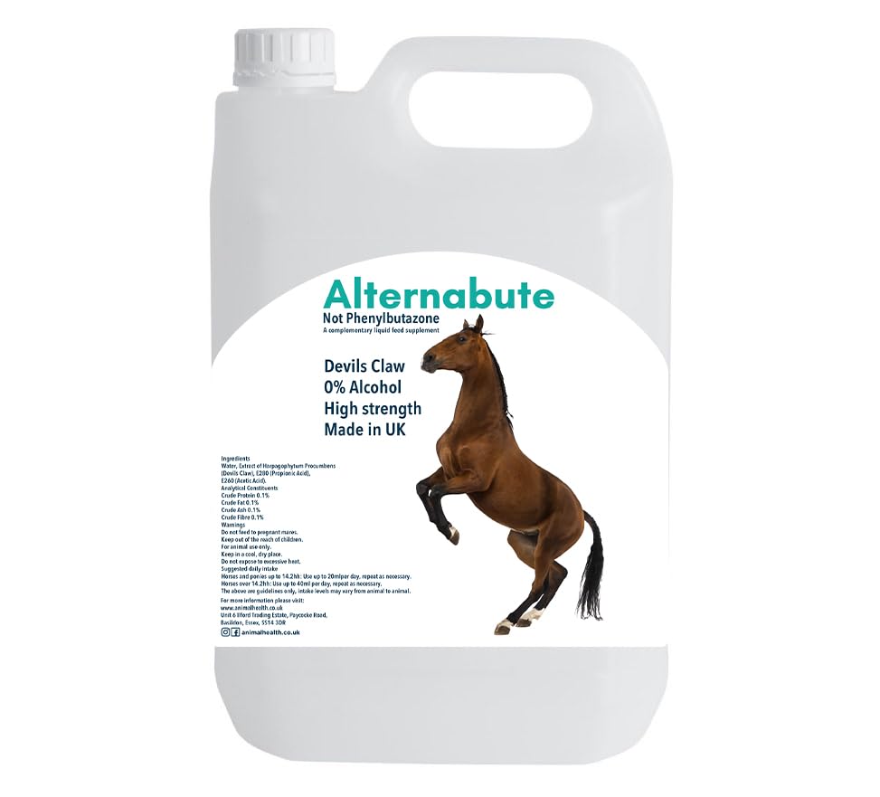 Alternabute Horses Devils Claw Supplement Phenylbutazone Free 0% Alcohol - No Bute - High Strength - Natural Formula (20 Litre)