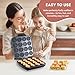 16 PCS Mini Waffle Maker Machine, Nonstick Waffles Iron Quick Heat-Up Surface, Simple & Easy Tiny Chaffle Baker for Home & Restaurants, Small Bites for Kids, Perfect for Breakfast, Desserts & Snacks