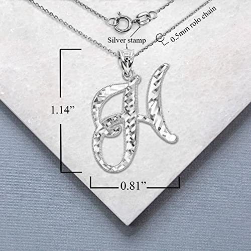 Claddagh Gold .925 Sterling Silver Fine Dangling Cursive Initial A-Z Charm Pendant - Choice of Initial Letter2