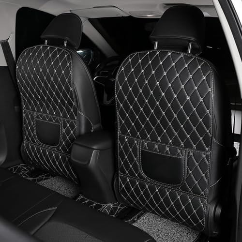 SANSHAOWUDI 2 Piezas Protector Asiento Coche Respaldo para VW AMAROK 2 (2023-2024), Cuero Impermeable Organizador Asiento Coche Protege de Las Manchas de Zapatos para Bebés y Niños,White