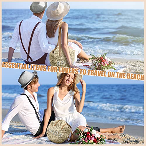 Silkfly Bride Straw Bag Bride Gift Large Bride Tote Pearl Letters Beach Handbags for Bachelorette Wedding Honeymoon Vacation3