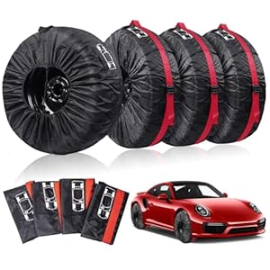 Gohytal 4 Stück Reifentaschen Set, Reifenabdeckung 19-23 Zoll, Auto Reifentasche Reifentüten, Wasserdicht Reifenschutzhülle Winterreifen Sommerreifen Schutzhülle für Sauberer Transport Lagerung