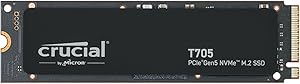 Crucial T705 SSD 1TB PCIe Gen5 NVMe M.2 SSD Internal Gaming (New 2024), Up to 13.600MB/s, Microsoft DirectStorage, Backwar…