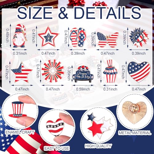 Kenning 100 Pcs American Flag Pins Bulk USA Lapel Pin Red White and Blue Brooch Patriotic Souvenir Badge Pins for Memorial Veteran Day Backpacks Clothes Bags Accessories2