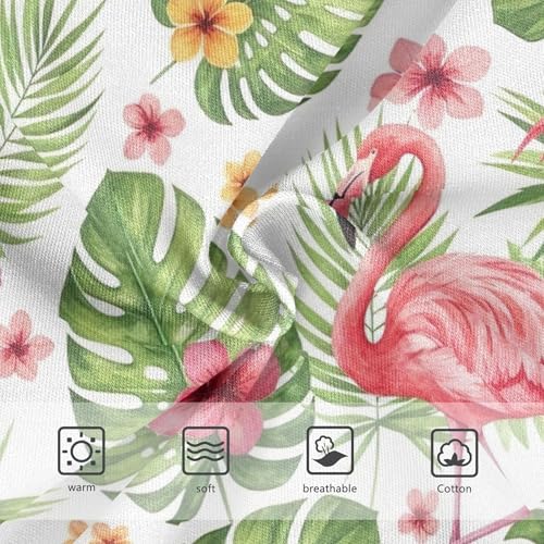 Cotton Toddler Girls Underwear Vibrant Pink Flamingos Palm Leaves Panties Little Girl Cartoon Kids Briefs Undies 2t3