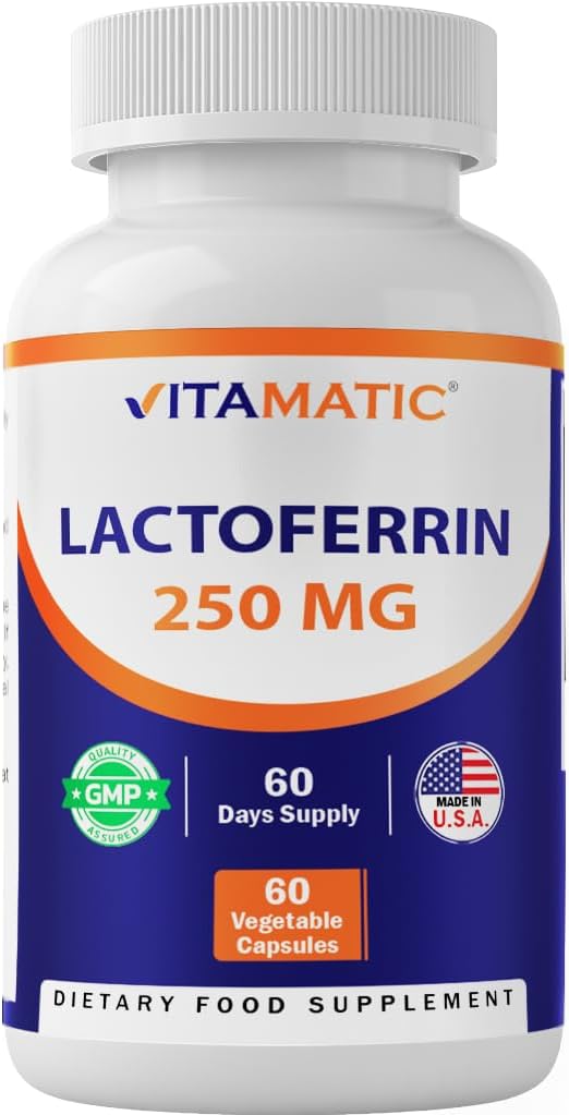 โ Vitamatic Lactoferrin 250mg, 60 Vegetable Capsules - Promotes Healthy Immune Function*