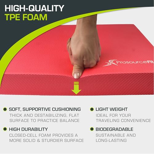 Image of ProsourceFit Exercise Balance Pad, Non-Slip Cushioned Foam Mat & Knee Pad for Fitness and Stability Training, Yoga, Physical Therapy