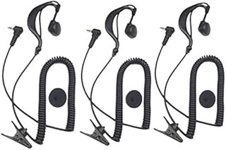2.5MM 1 Pin G Shape Soft Ear Hook Listen / Receiver Only Earpiece Headset Compatible for 2-way Motorola Icom Ham Kenwood Radio Transceivers, Pack of 3, Lsgoodcare