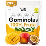Gominolas Sin Azúcar Mango Maracuyá, Snacks Saludables Sin Gluten, Chuche Saludable con Fruta Concentrada, Gummies Veganas Alto en Fibra, Healthy Snacks Tropicales Pack 5 Bolsas 250g