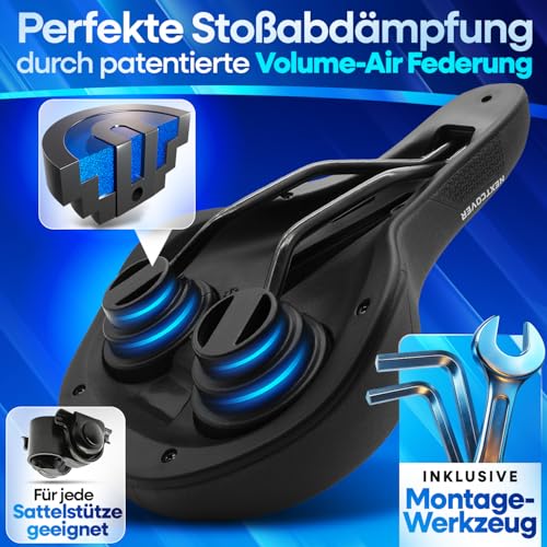 NEXTCOVER® Fahrradsattel - Das Original - mit Memory-Foam 3.0 I maximaler Fahrkomfort I ergonomischer Fahrrad Sattel für Damen & Herren I… – Ansicht 3