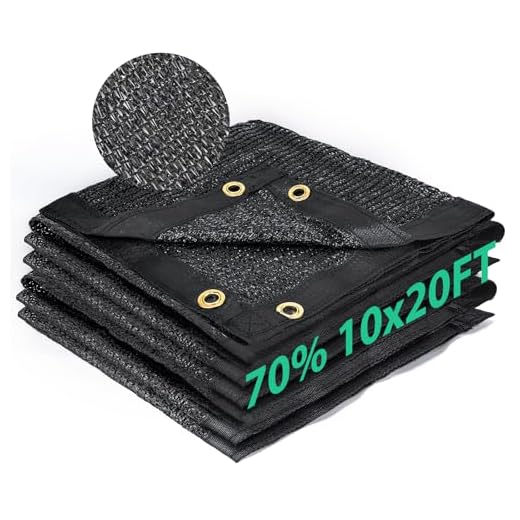 Kesfitt Garden 70% Shade Cloth, Resistant Sun Shade Net 10x20FT Mesh Tarp with HDPE Material and Reinforced Grommets Shade Trap for Greenhouse, Plant, Pergola, and Backyard Patio Sunshade