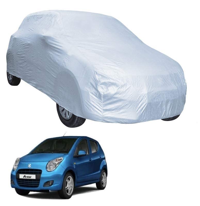 Image of Auto Hub Car Cover Compatible with Maruti A-Star with Weather Proof, Triple Stitched, A-Star Car Cover- Plain Silver