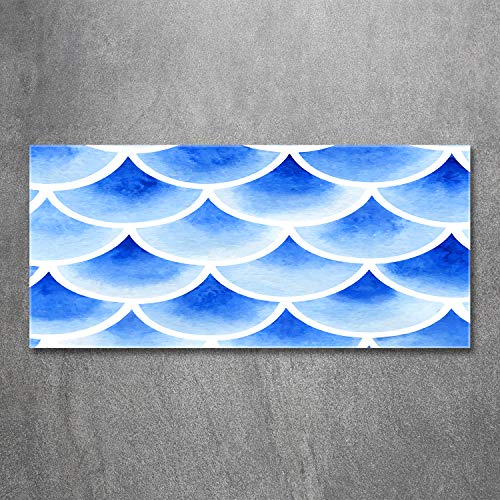 Écailles de poisson bleu impression verre grand format pour grand mur