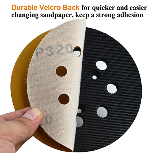 Aiyard 5-Inch 8-Hole Hook and Loop Sanding Discs 320-Grit Random Orbit Sandpaper, 100-Pack by Aiyard - Image 4