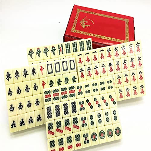 Mahjong chino portátil mini 144 fichas melamina miniatura 4
