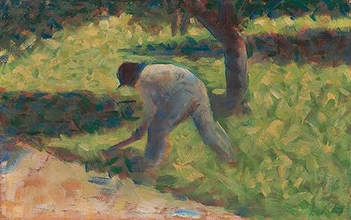 Peinture murale Georges Seurat toile paysan à la houe pour grand mur vide