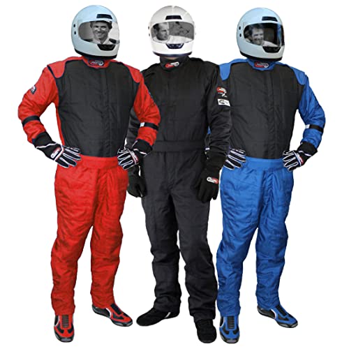 PROFOX-501NX - One-Piece 2-Layer Nomex Driver Auto Race Suit SFI 3.2A/5 (Black, X-Large)