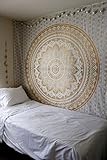 Exclusive Launched Queen Gold Ombre Mandala Tapestry By Madhu International, Bohemian Mandala Tapestries, Boho Wall Tapestries