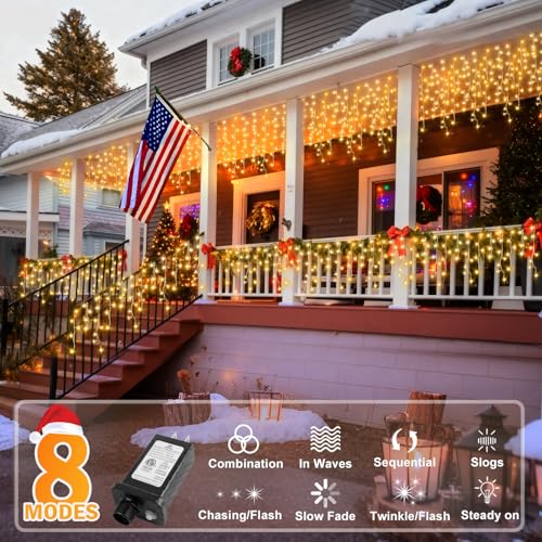 400 LED 33ft Christmas Icicle Lights DROPS TO (MORE OPTIONS AVAILABLE) - image 2