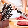 Leking-15-Piece-Block-Knife-Set-with-Wooden-Block-Premium-High-Carbon-Stainless-Steel-Chef-Knife-Set-with-Pakka-Wooden-Handle-Kitchen-Knife-Sets-with-Sharpener-Knives-Set-Scissor-6-Steak-Knives Leking 15-Piece Block Knife Set with Wooden Block, Premium High Carbon Stainless Steel Chef Knife Set with Pakka Wooden Handle, Kitchen Knife Sets with Sharpener, Knives Set, Scissor, 6 Steak Knives