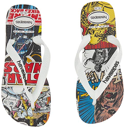Chinelo, Havaianas, Star Wars, Adulto Unissex, Branco/Preto, 41/42