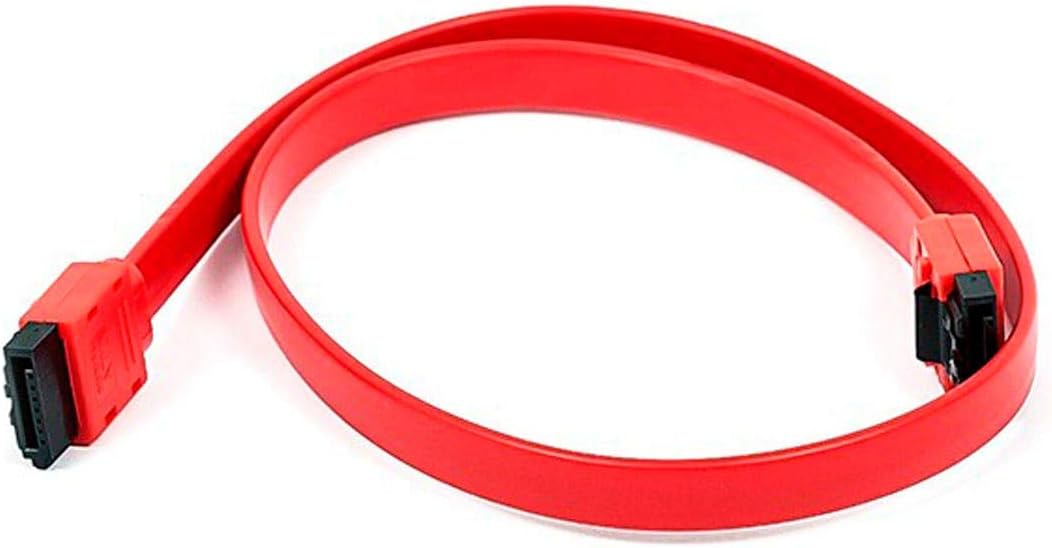 Monoprice DATA Cable - 1.5 Feet - Red | SATA 6Gbps Cable with Locking Latch