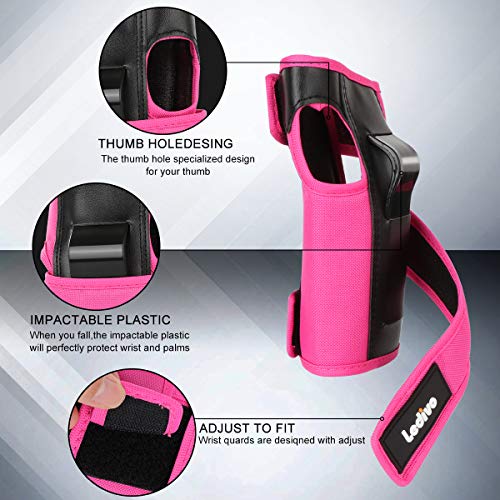 image for Ledivo Protective Gear Set for Kids/Youth/Adult Knee Pads Elbow Pads W