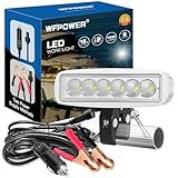 WFPOWER LED Boat Lights with Mounting Clamp, Flexible 6.3inch Super Bright Waterproof Marine Spotlights Flood Light Two Way Power 12V 24V LED Light Bar for Kayak Bass Jon Fishing T-Top Deck Truck
