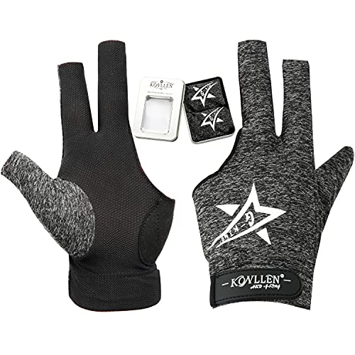 KONLLEN Billiards Gloves, Left/Right Hand, L/XL, 2 Pieces