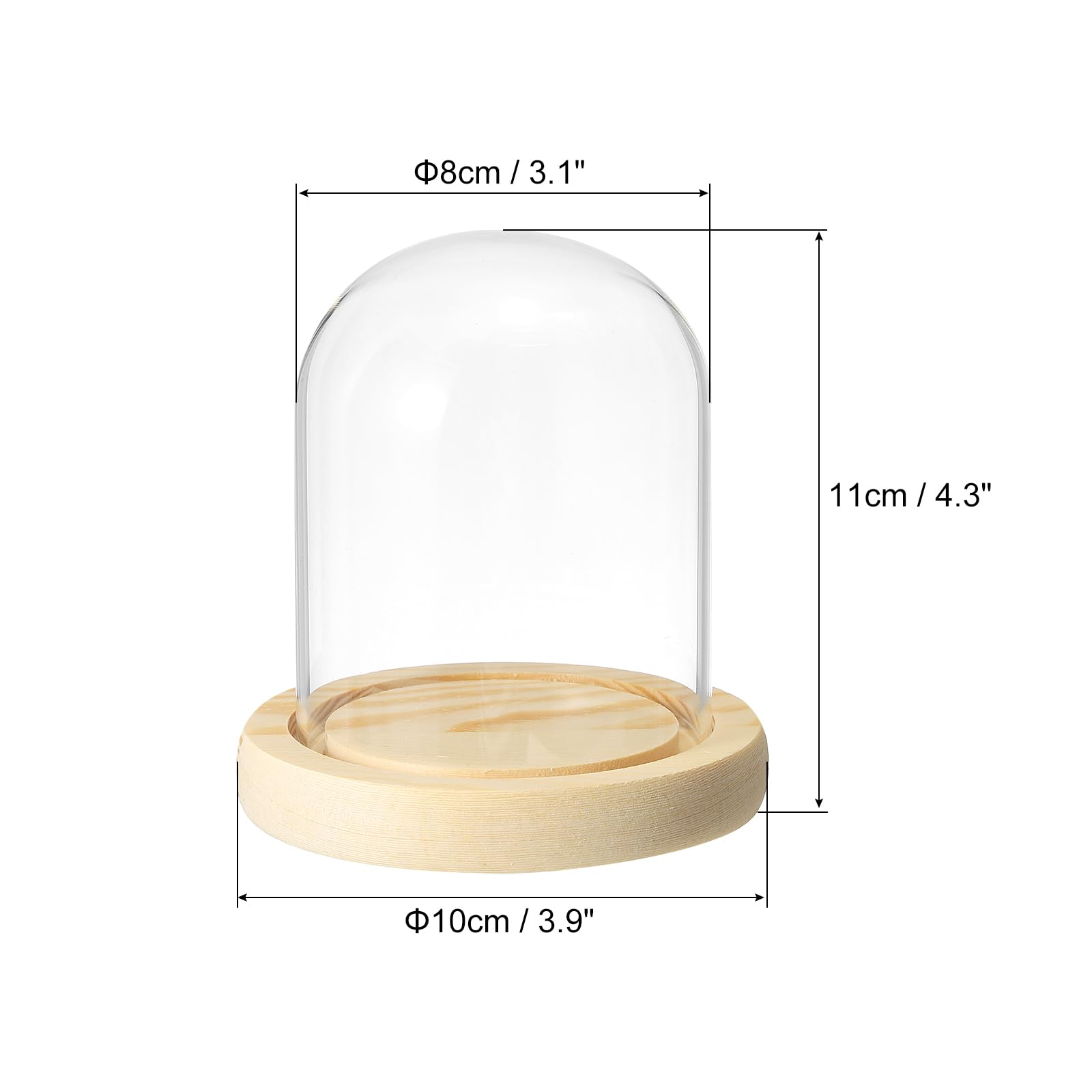 PATIKIL 3.9"x3.1" Clear Cloche Glass Dome - Image 2
