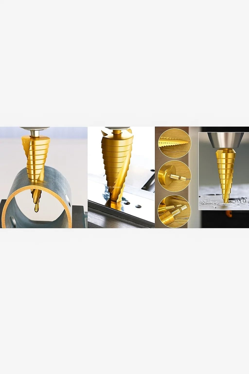 Proalet Kademeli Matkap Ucu, HSS, Titanyum Nitrür Kaplamalı, 4-12 mm, Metal, Sac, Alüminyum, Plastik İçin, Uzun Ömürlü, Pürüzsüz, Delik Açma, Yüksek Performans, Tüm Matkaplara Uyumlu