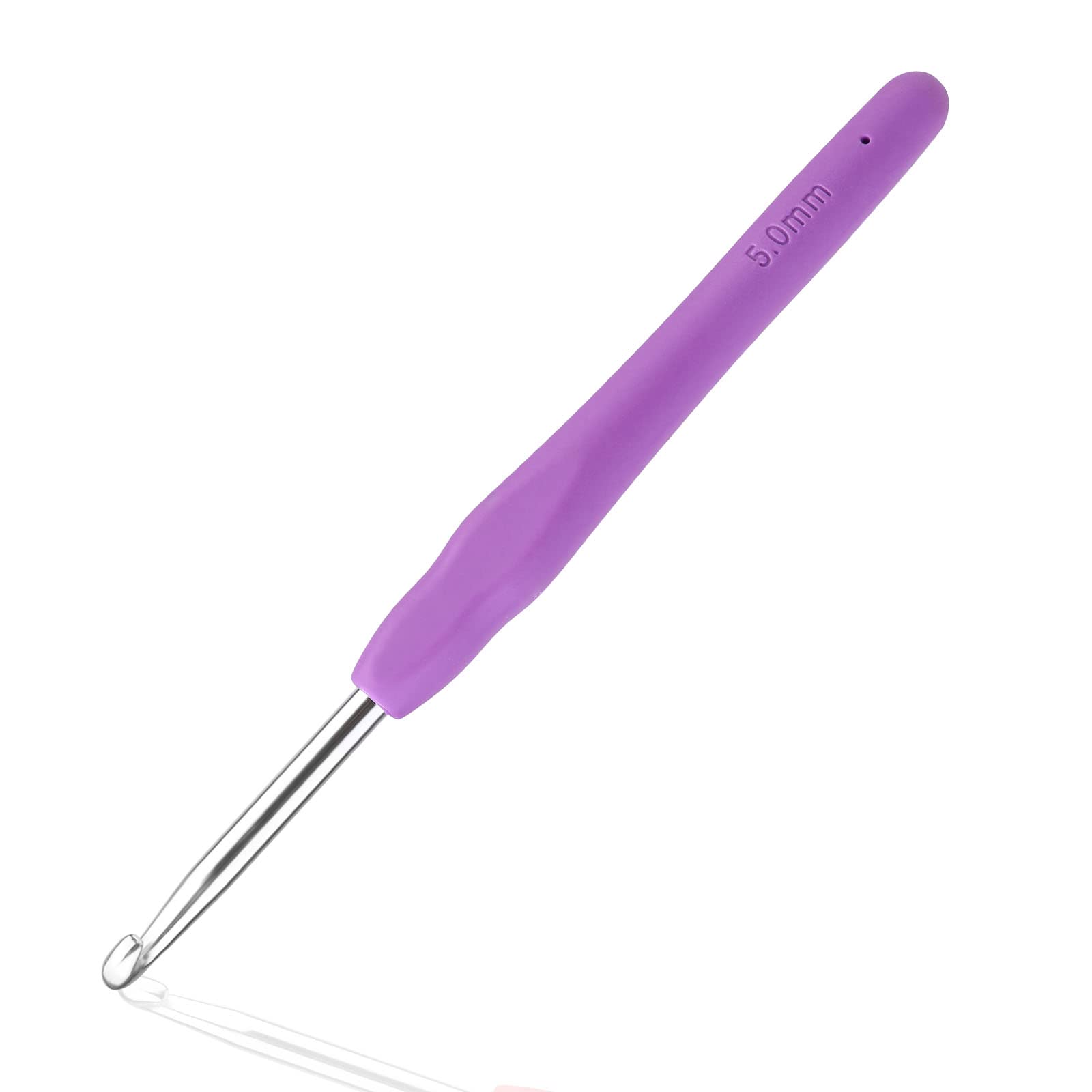 Crochet Hooks 5.0 mm Colourful Knitting Crochet, High Quality Aluminium Ergonomic Soft Handle Knitting Needle for Yarn Craft, Suitable for Beginners to Learn Hand-Knitted Sweaters-picture-27