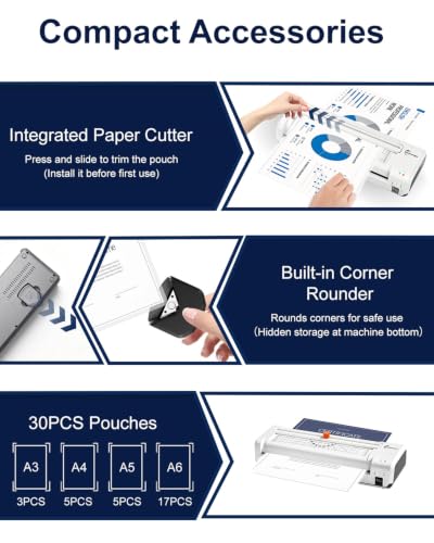 Image of Buyounger 13 Inch /A3 Thermal Laminator Machine Set, 11x17 in with 30 Sheets
