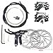 Mountain Bike Disk Brake Set G3/ HS1 Bicycle Disc Brake Kit Front and Rear 160mm Caliper Rotor with Bolts and Cable (G3 A Disc Brake Set)