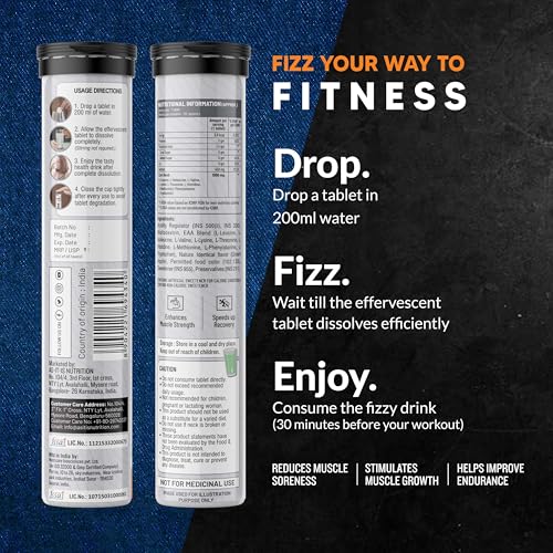 Image of AS-IT-IS ATOM EAA Effervescent 20 Tablets| All 9 Essential Amino Acids with 100% Bioavailability| Muscle Recovery & Performance| Convenient, Refreshing & Delicious - Green Apple Flavour
