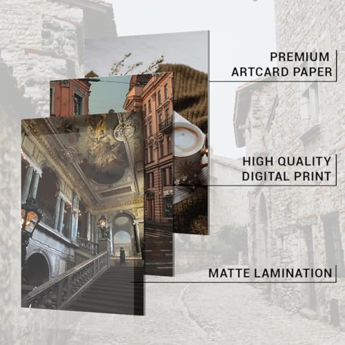 Image of SG Pack of 54 Aesthetic Dark Academia Wall Collage Kit Posters - 4 x 6 Inches Posters for Wall Decoration - Wall Art For Bedroom, Office, Living room, Dorm room