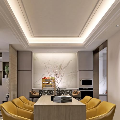 Maxxima 72 in. Hardwired LED Under Cabinet Strip Light, 2760 Lumens, 3000K Warm White, Kitchen and Living Room 120V White Cove Lighting, No Power Supply Needed Maxxima 72 in. Hardwired LED Under Cabinet Strip Light, 2760 Lumens, 3000K Warm White, Kitchen and Living Room 120V White Cove Lighting, No Power Supply Needed