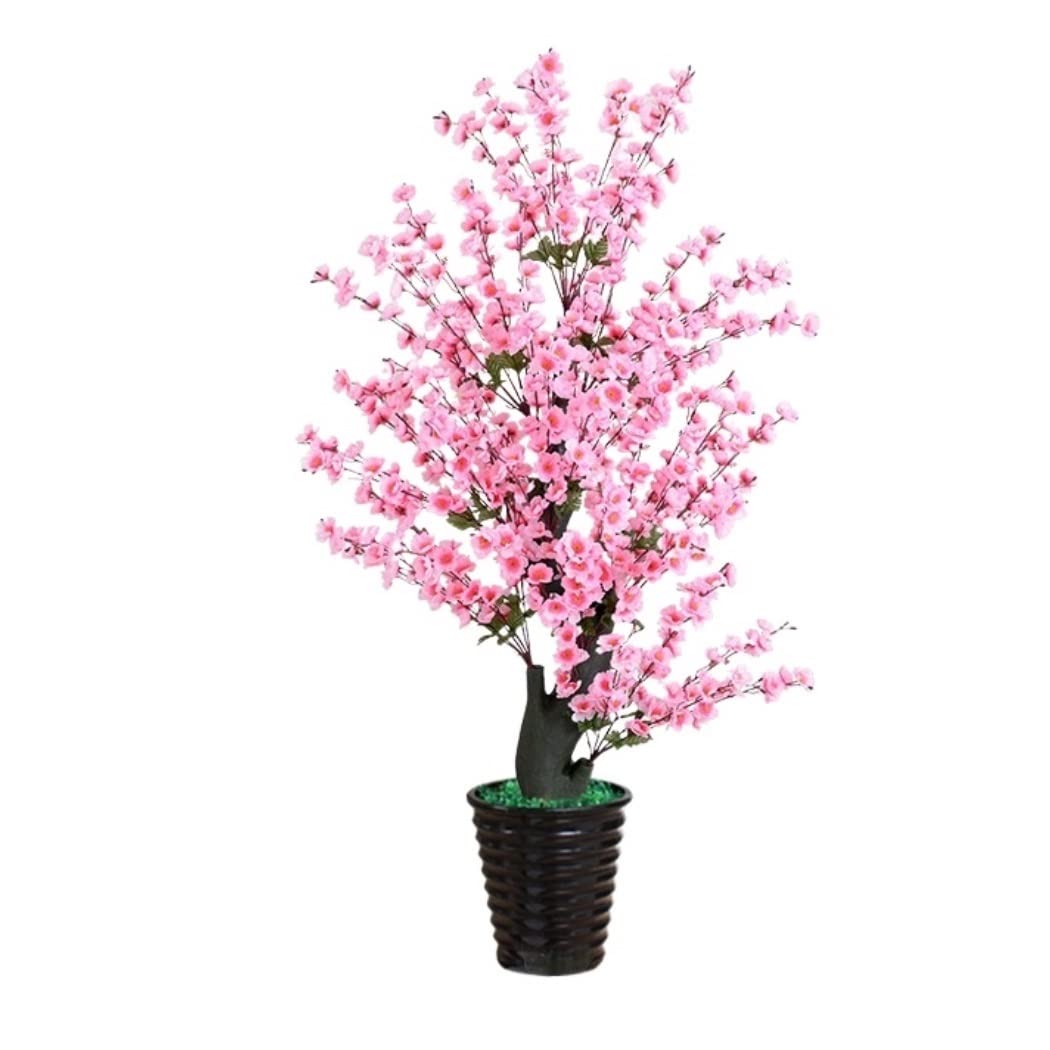 CVdrtyED Artificial Tree Plant Plastic Artificial Tree Plant Potted Peach Blossom Large Bonsai Decoration Indoor Living Room Fake Decor(170cm)