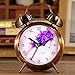 Produktbild alarmclock Wecker, Retro Portable Twin Bell neben Wecker mit Nachtlicht 424. Hyazinthe Blume Blumen rosa Schmetterling Malerei