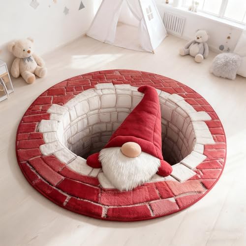 Accessoire de salle de bain et cuisine Noël 3D : tapis Père Noël chic - 5