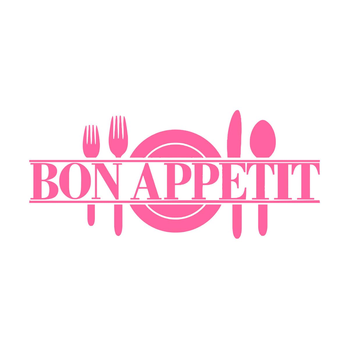Bon Appetit Quotes Wall Sticker Art Decals Living Room Kitchen Restaurant Vinyl Decoration Knife and Fork Wall Mural Decal Large