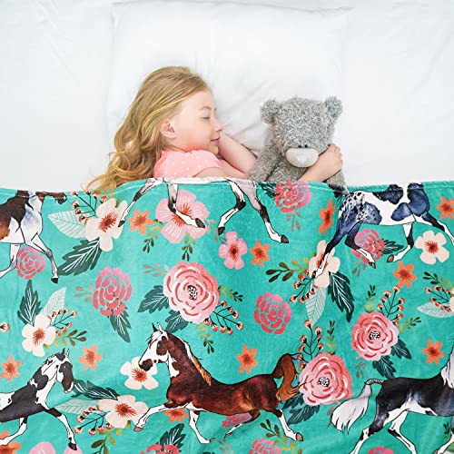 Metawu Horse Blanket Animal Blanket For Women Girls Who Love Horses 60”X50” Throw Fleece Blanket In Home Bed Sofa Chairs Dorm #TOP1