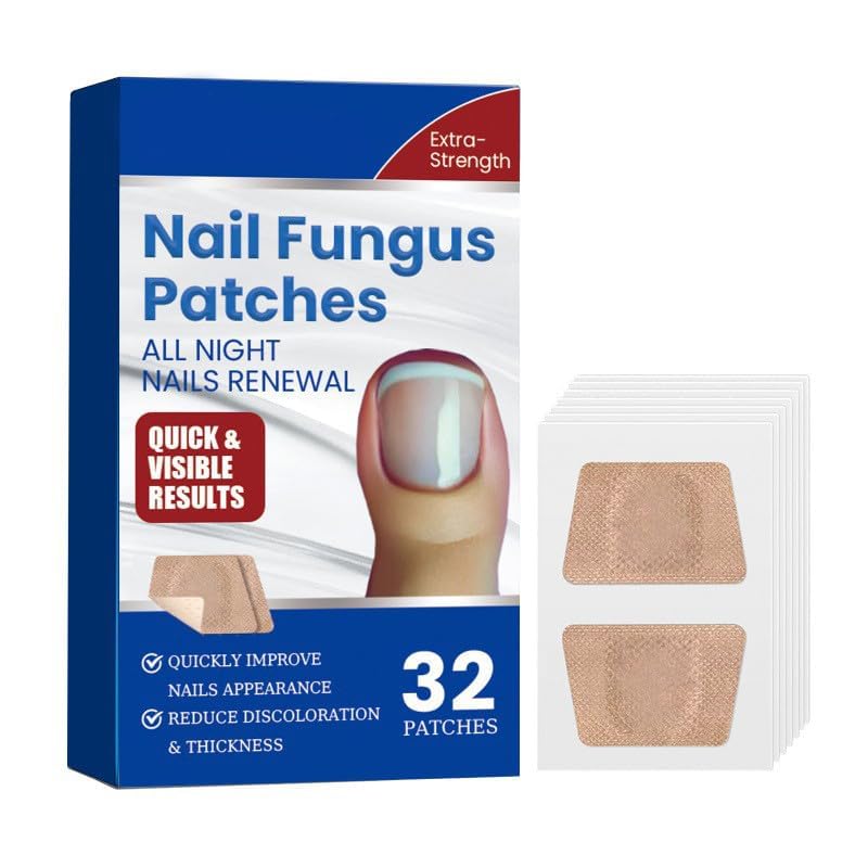32pcs Fungal Nail Patches, Nail Care Patches for Discolored or Brittle Nails, Overnight Nourishing Patches with Adhesive Technology