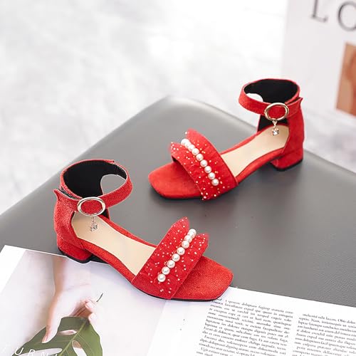 Girls Dress Shoes Toddler Kids Heels Sandals Ankle Strap Wedding Party Beaded Girl Shoes3