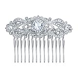 EVER FAITH Damen Haarkamm Österreichische Kristall Hochzeit Braut Party Blumen Haar Schmuck Klar Silber-Ton